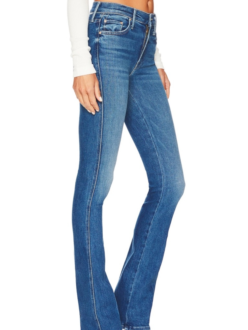 MOTHER Double Insider Skinny Jeans - Blue Denim - Picture 2 of 4